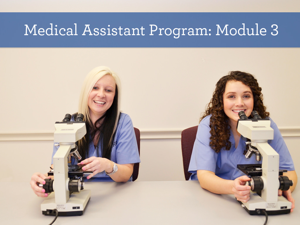 Ross Medical Education Center Medical Assistant Program Module 3 Students with Microscopes