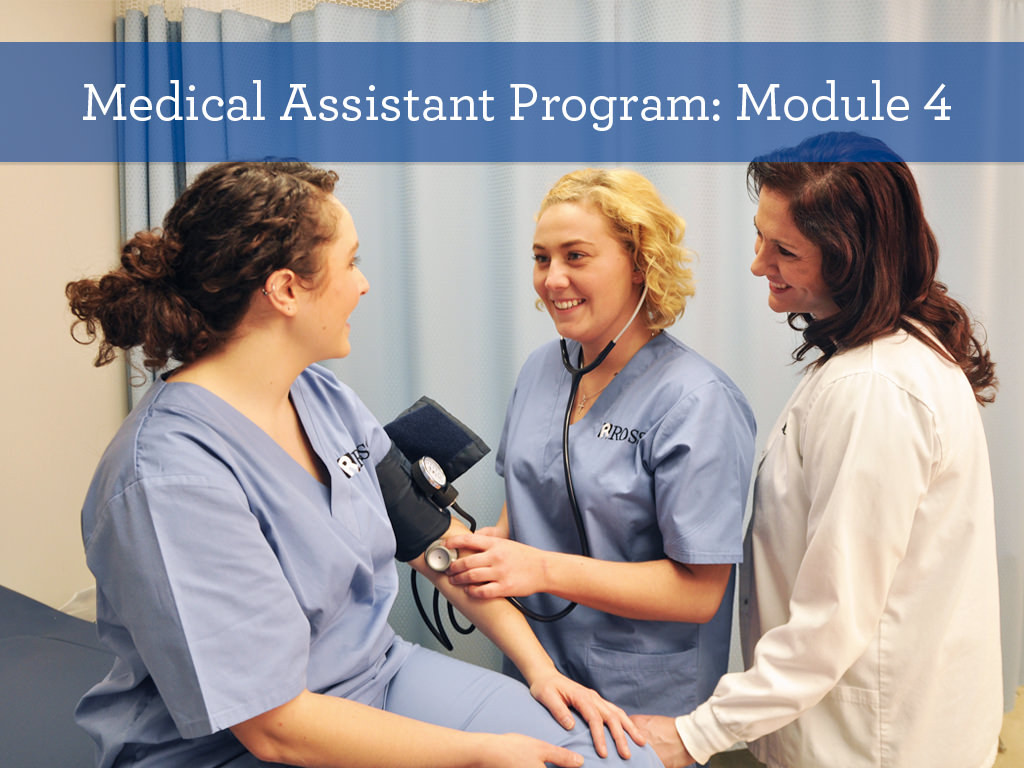 Ross Medical Education Center Medical Assistant Program Module 4 Students Performing Blood Pressure Test