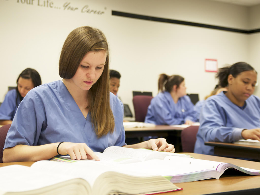 Ross Medical Education Center Student Studying in Class