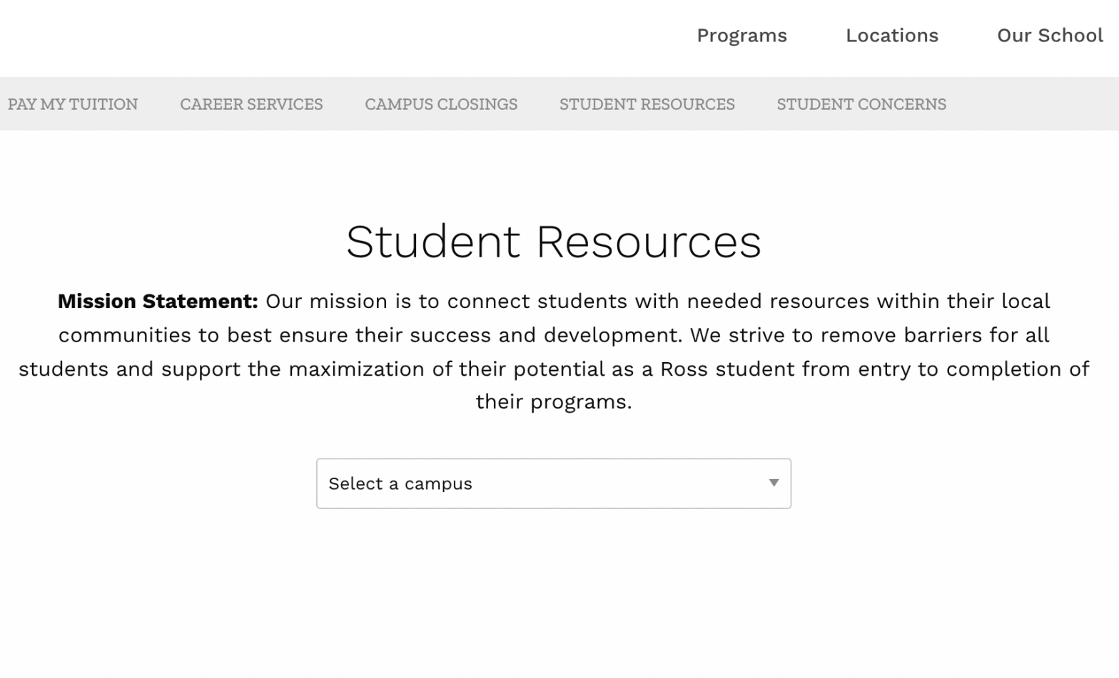 Ross Student Resources